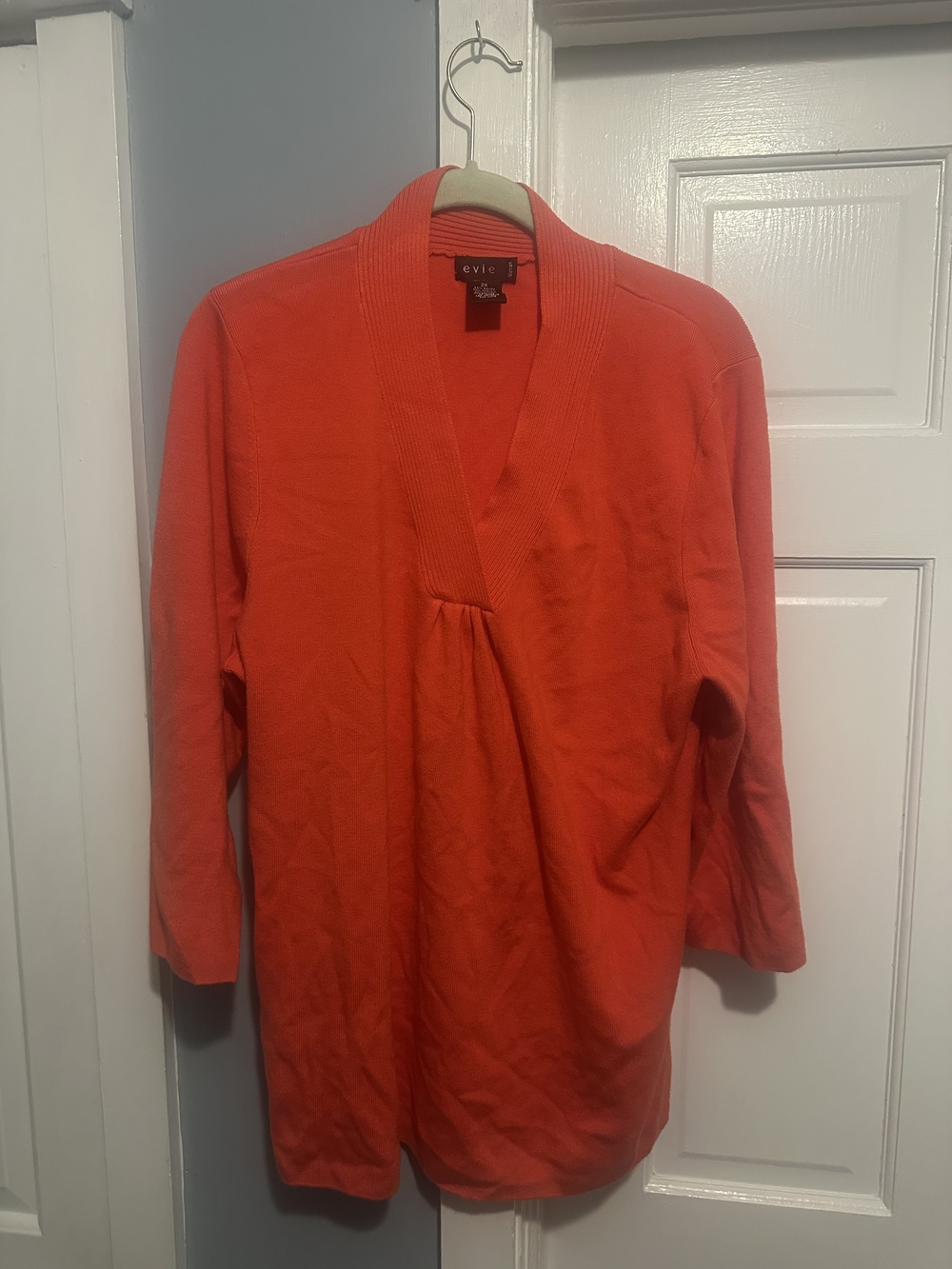 Evie Vibrant Orange V-Neck Knit Top